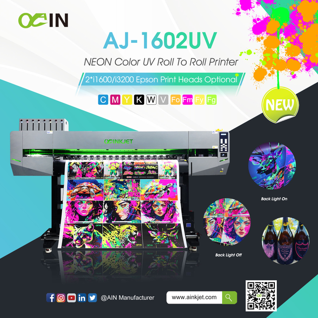  Impresora rollo a rollo UV color ne&oacute;n AJ-1602