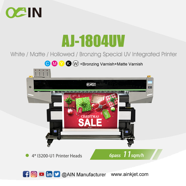 AJ-1804UV Impressora integrada UV especial branca / fosca / oca / bronzeadora