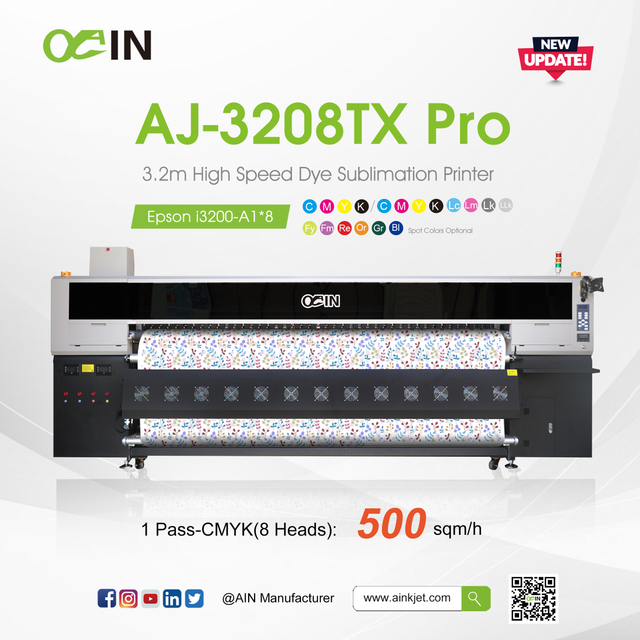 AJ-3208TX Pro เครื่องพิมพ์ดิจิตอลอุตสาหกรรมความเร็วสูง 3.2 ม