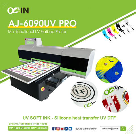 AJ-6090 UV DTF Silikon-W&auml;rme&uuml;bertragungs-Flachbettdrucker