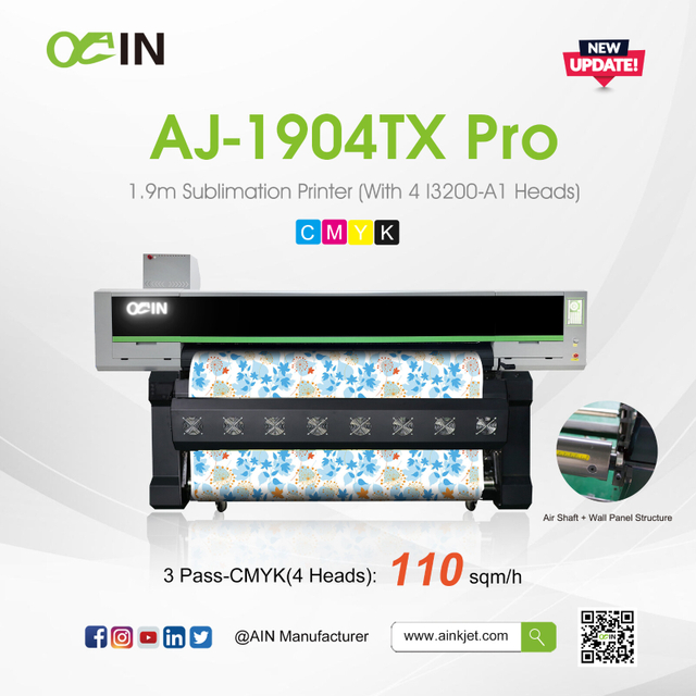 Imprimante industrielle &agrave; sublimation thermique AJ-1904TX Pro 1,9 m