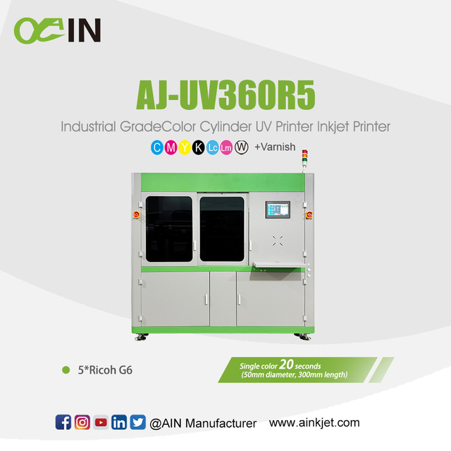 AJ-UV360R5 Промышленный цилиндрический УФ-принтер Струйный принтер