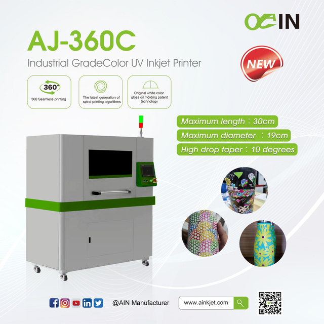 Impressora jato de tinta UV de cilindro industrial GradeColor AJ-360C