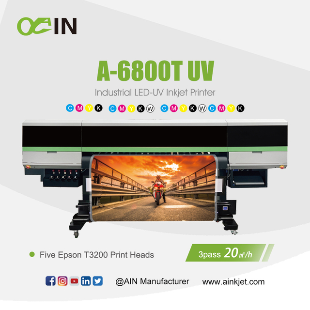 Imprimante &agrave; jet d'encre LED-UV industrielle UV A-6800T