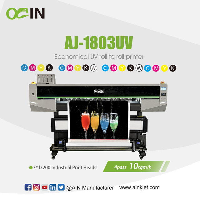 Impressora jato de tinta UV LED AJ-1803UV