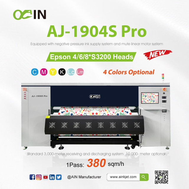  Stampante industriale a sublimazione ad alta precisione AJ-1904S Pro da 1,9 m 