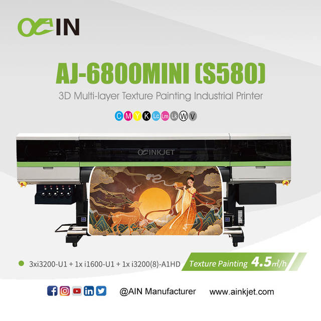 AJ-6800MINI (S580) Imprimante industrielle de peinture de texture multicouche 3D