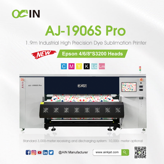  Stampante industriale a sublimazione ad alta precisione AJ-1906S Pro da 1,9 m 