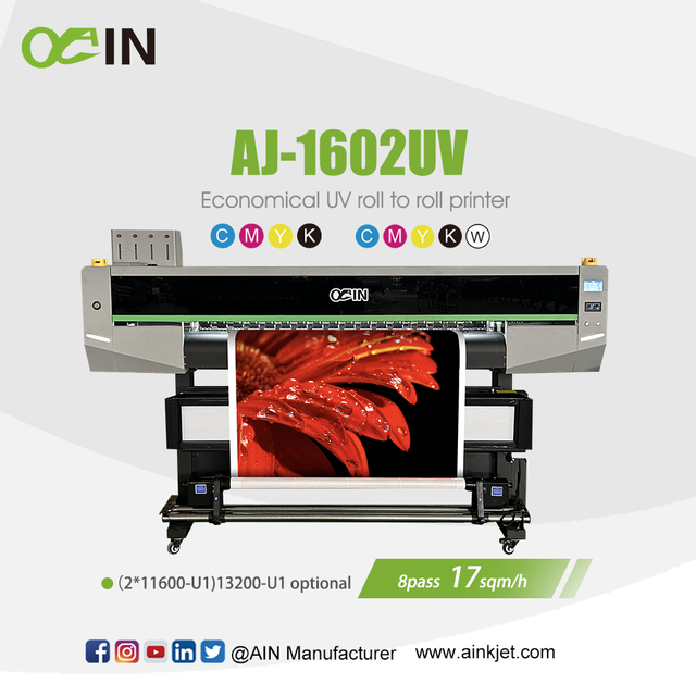 AINKJET AJ-1602UV Impressora UV econ&ocirc;mica rolo a rolo 