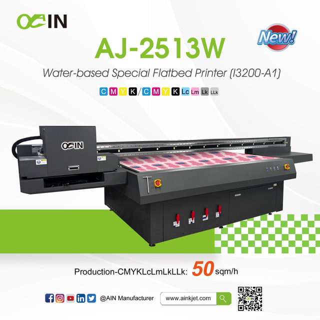 AINKJET AJ-2513W Stampante flatbed UV DTF speciale a base acqua 