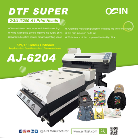AJ-6204 DTF Super T-shirt Cyfrowy system przenoszenia ciepła Drukarka proszkowa