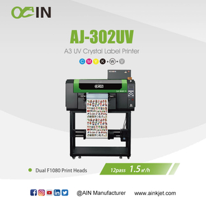 AINKJET AJ‑302UV A3 УФ-принтер для печати этикеток с кристаллами AB Машина для печати на рулонной пленке AB 